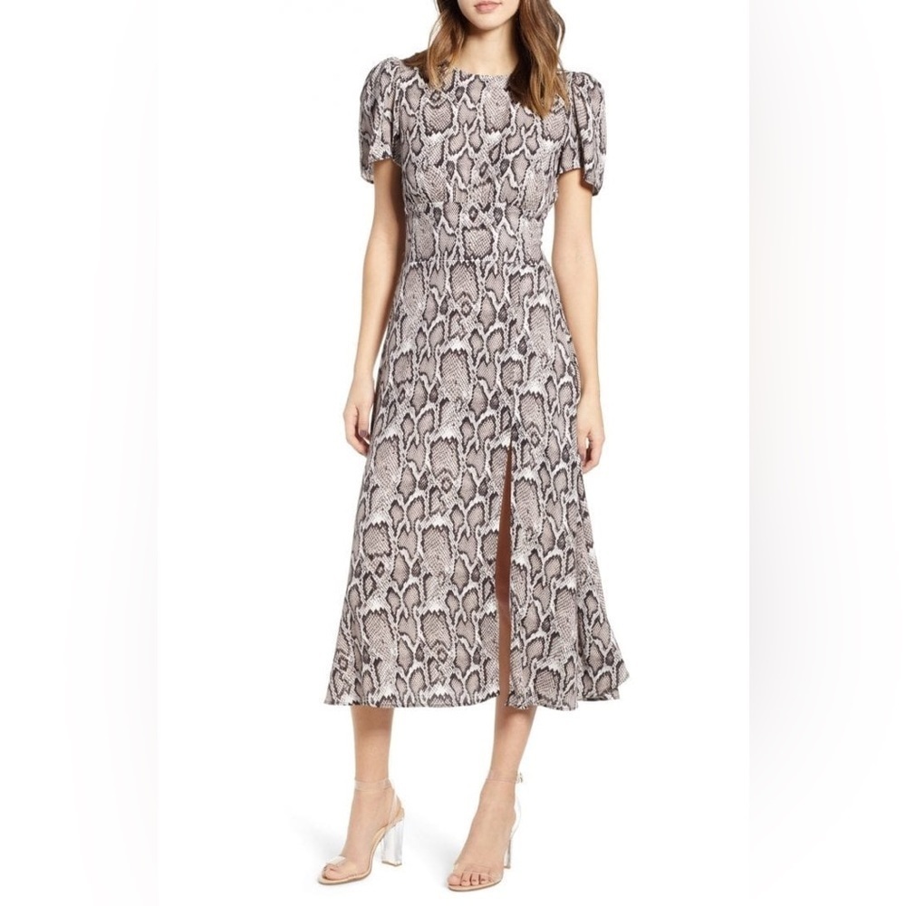 AFRM Lala Midi Snakeskin Dress